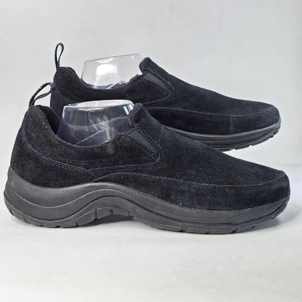 LL Bean Comfort Mocs Shoes Men's Size 10.5 M Black Suede Slip On Casual Loafers